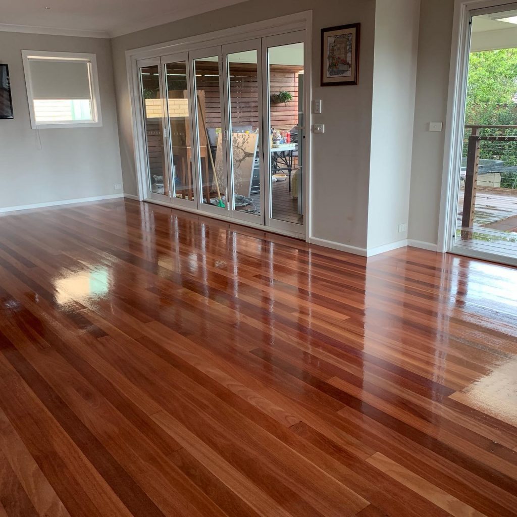 completed floor after sanding and polishing in Sydney West